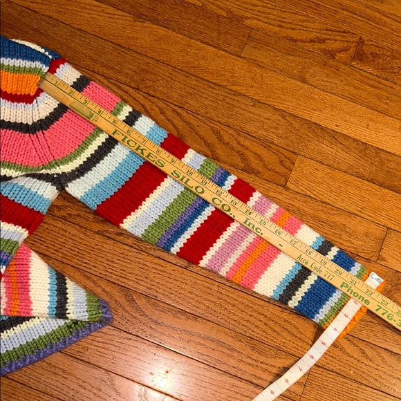 VTG GAP Womens Rainbow Striped Turtleneck Sweater Med-Large Chunky Knit Holiday - Picture 7 of 9